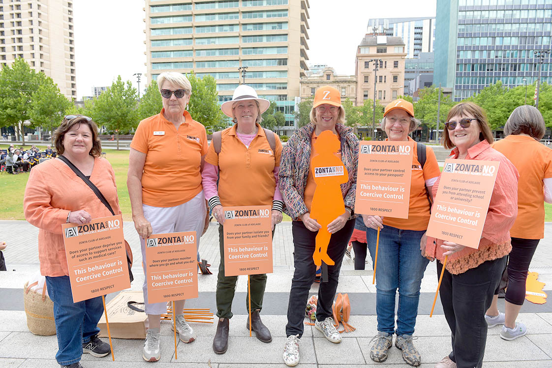 Zonta with their signs